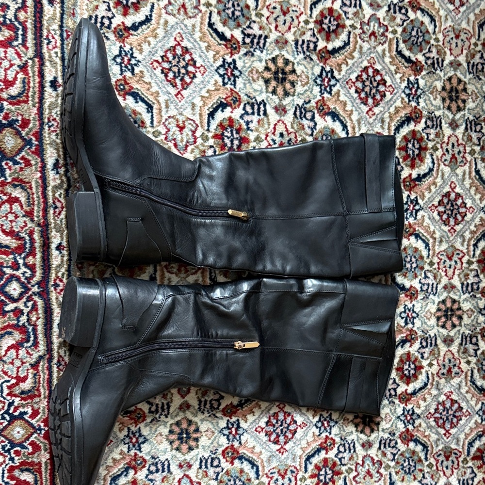 Sam Edelman “Portman” Black Leather Knee-High Boots - Picture 5 of 6